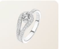 Diamond Pave Twist Solitaire Ring