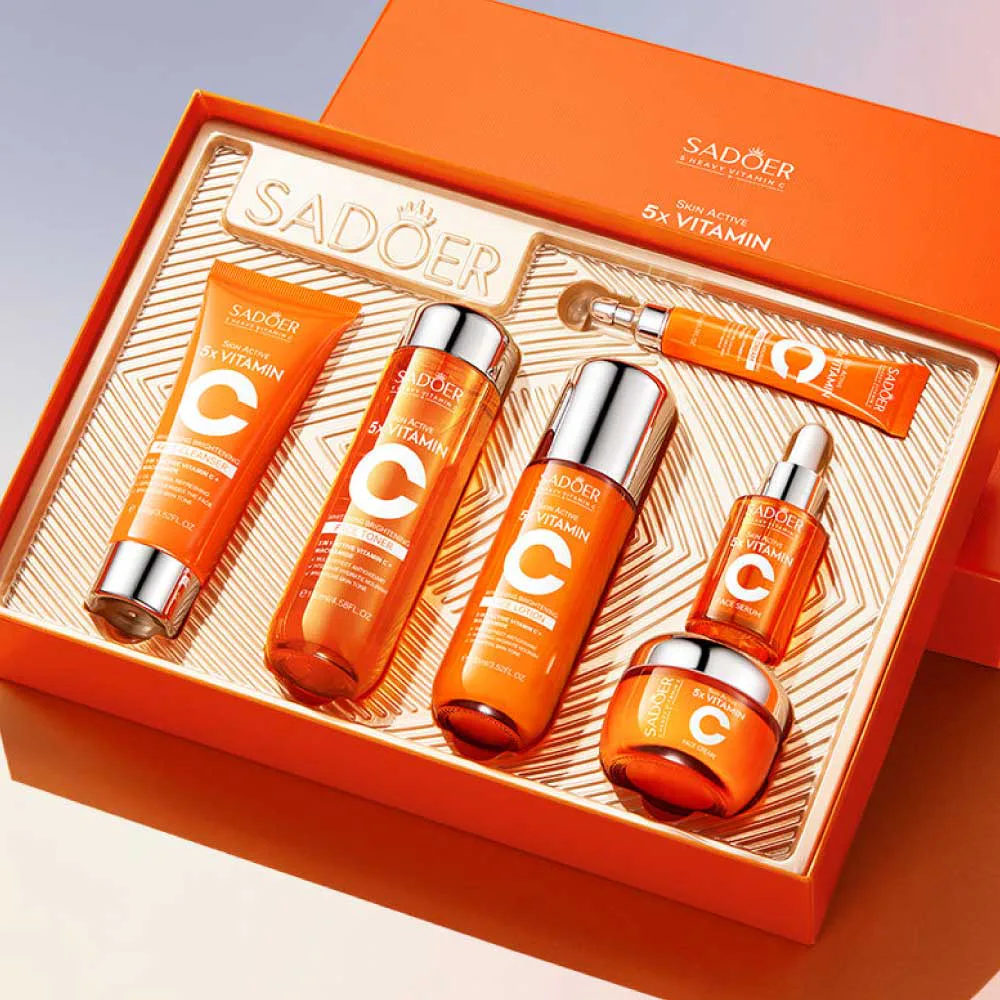 SADOER 5X Vitamin C Brightening 6-Piece Skincare Set